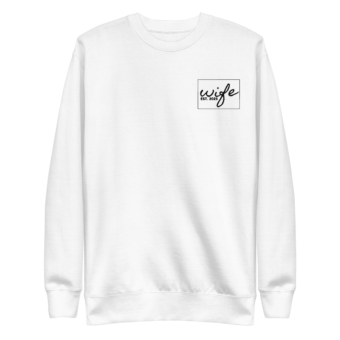 Wife, Est. 2023 Embroidered Sweatshirt